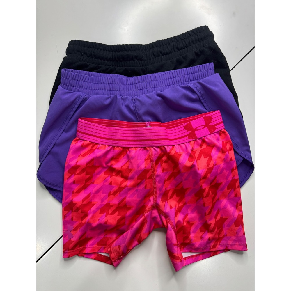 Girls Athletic Shorts Bundle Under Armour All in Motion Cat & Jack Size L 10-12
